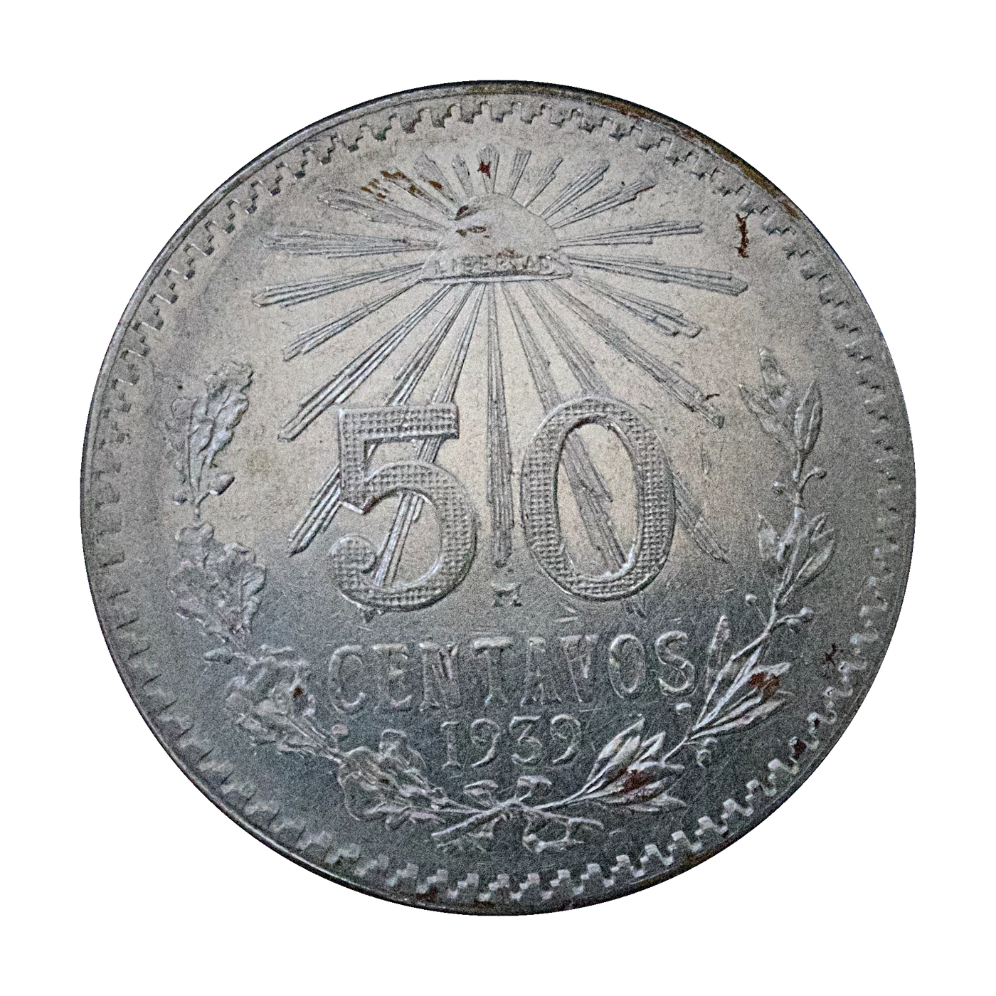 1939 Mexico 50 Centavos